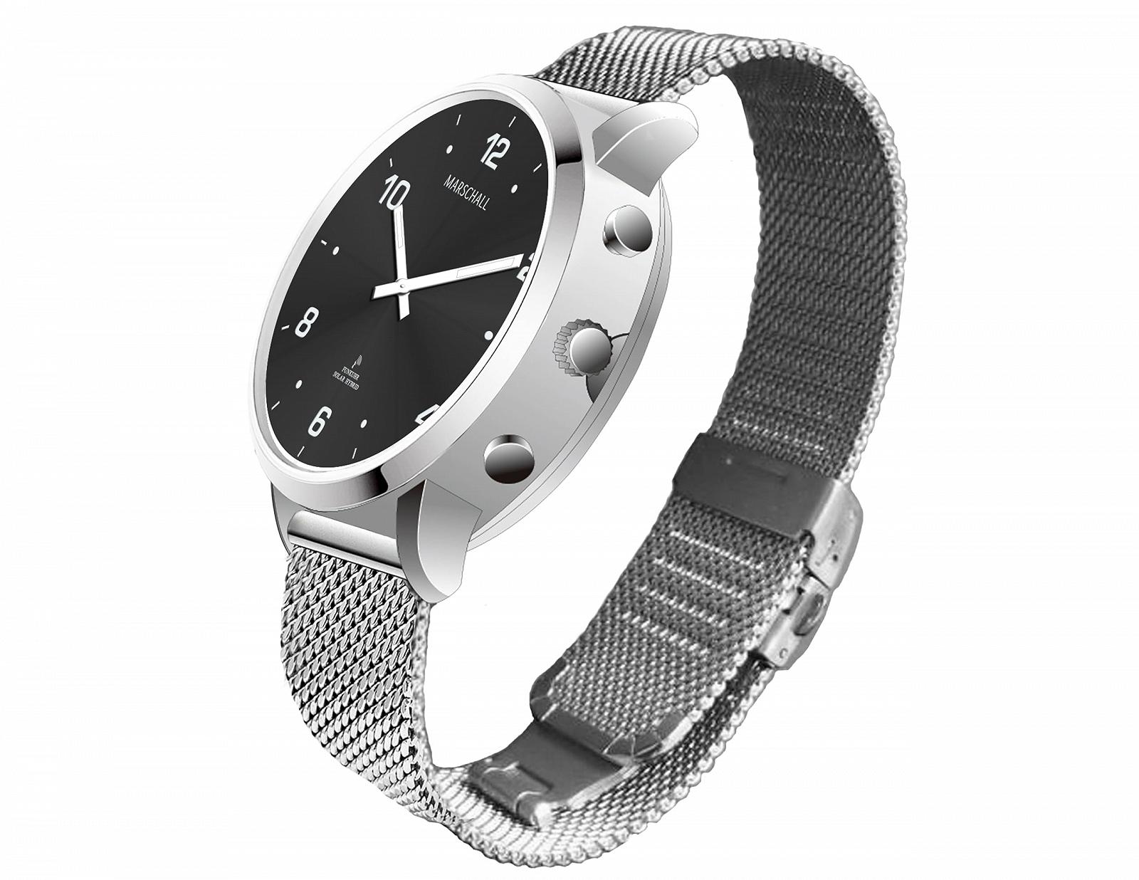 Унісекс радіогодинник Marschall 1150S сонячна панель чорний циферблат міланський браслет, фото №3 Унісекс радіогодинник Marschall 1150S сонячна панель чорний циферблат міланський браслет, фото №3