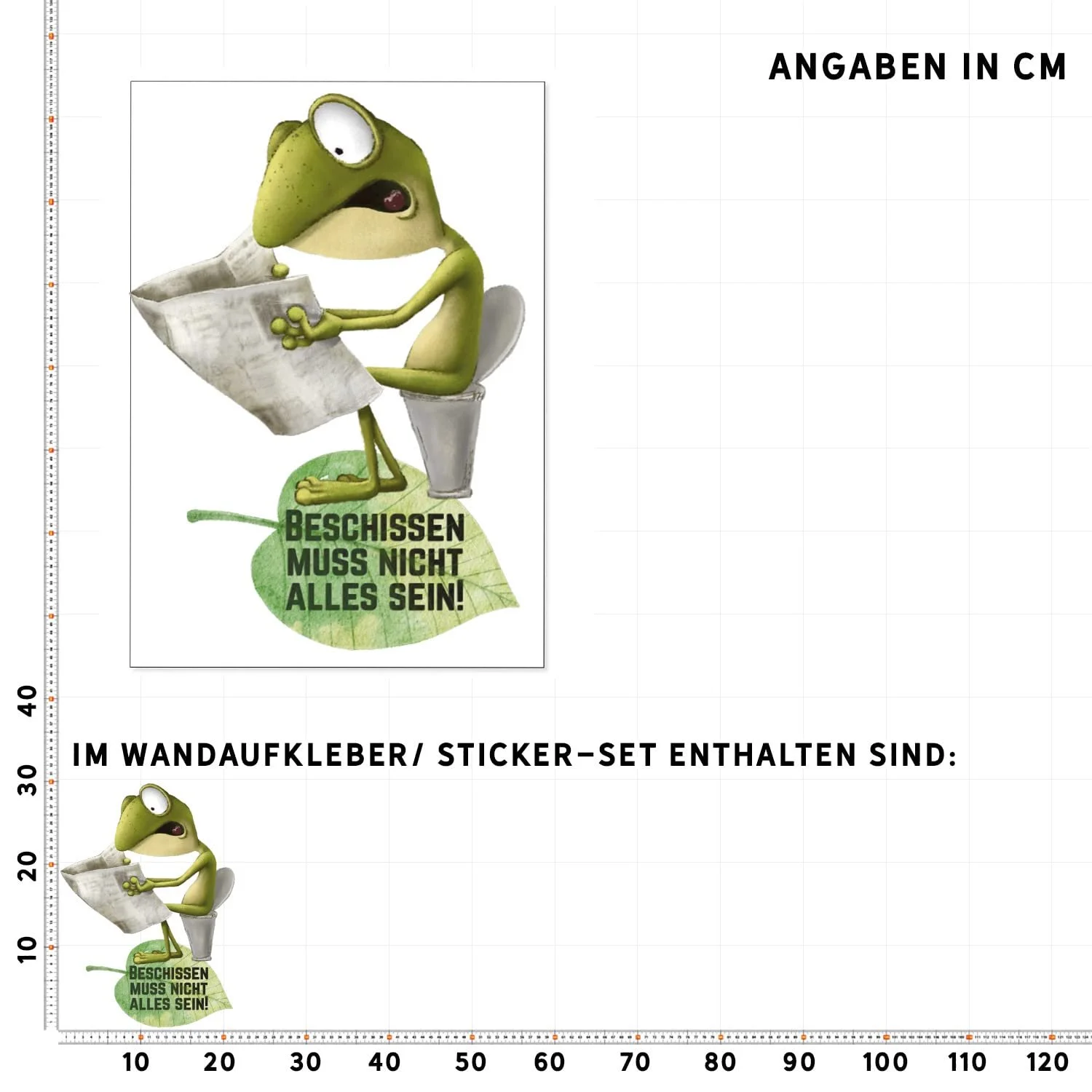 Наклейка на стіну Sunnywall Frog Saying Жаба з написом для ванної та туалету, фото №6