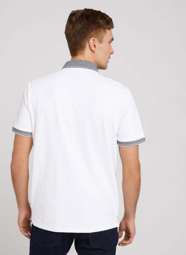 Поло basic polo with chest embro 1030625XX1020000 Tom Tailor Білий 2XL, фото №2