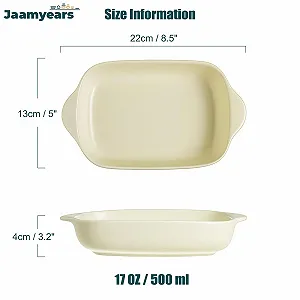 Форма для запікання прямокутна керамічна для лазаньї 500 мл з ручками synthetic.ua - Фото 1