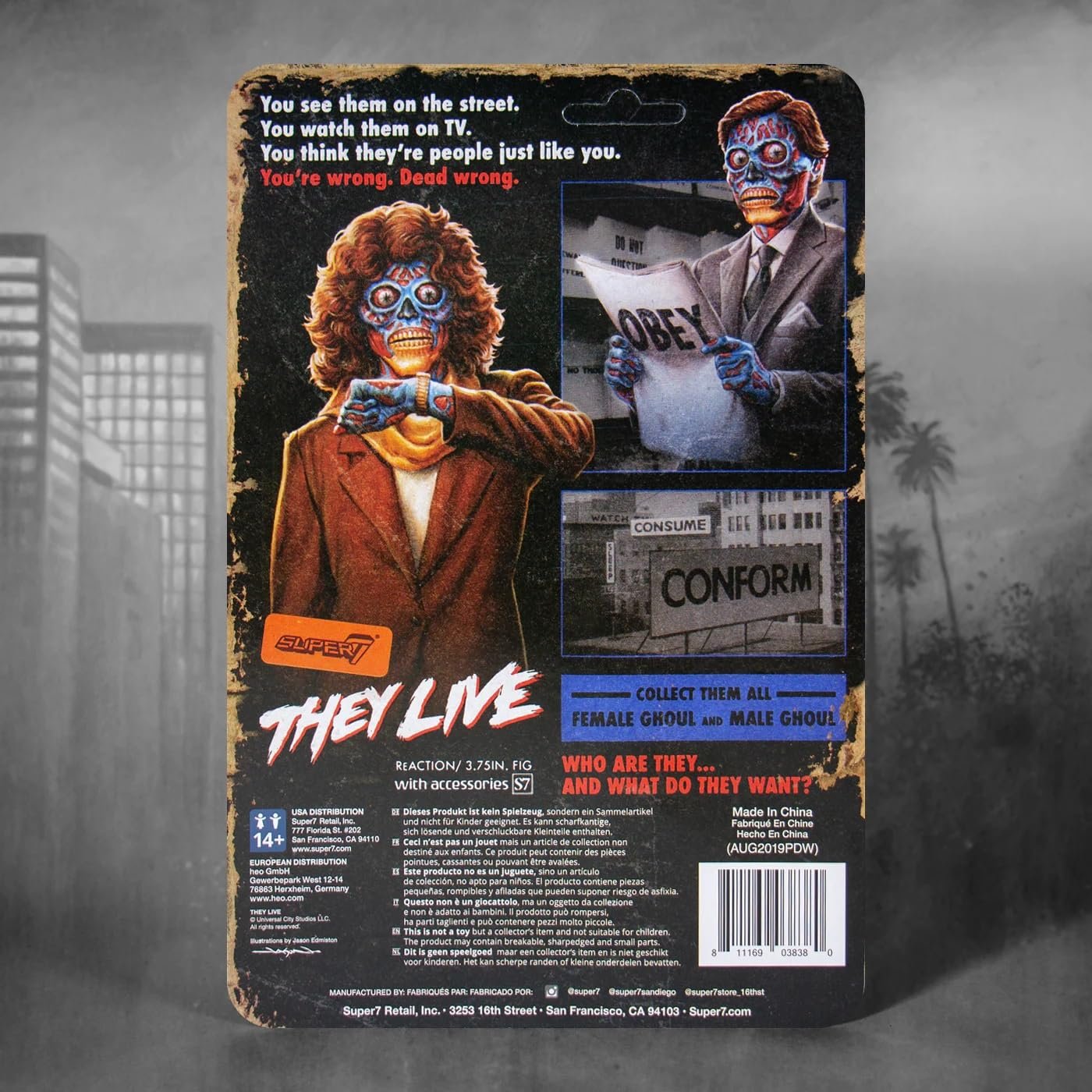 Фігурка Super7 They Live Male Ghoul Multi-Colour, 3.75 дюйма, фото №3