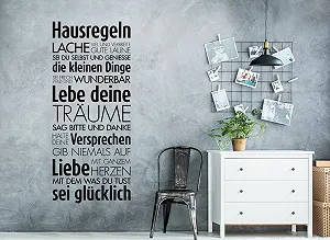 Наклейка на стіну Gran Dora W5452 House Rules synthetic.ua - Фото 1