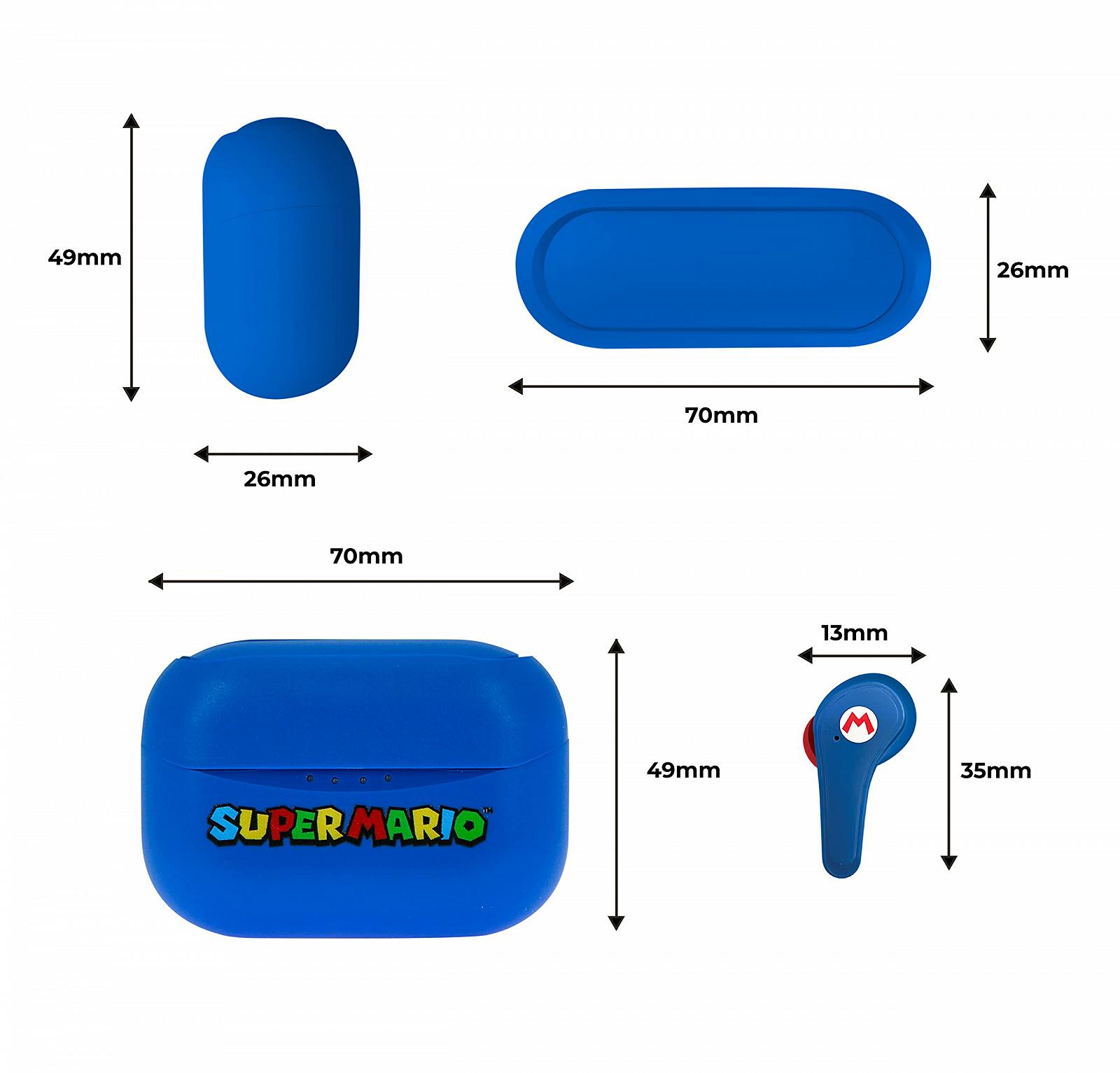 Навушники OTL Technologies Bluetooth V5.3 Super Mario з зарядним чохлом - Сині, фото №5