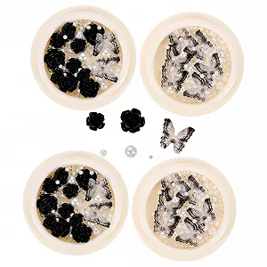 Аксессуары для ногтей FOMIYES, уникальные Черные стразы и маникюр - Фото 1