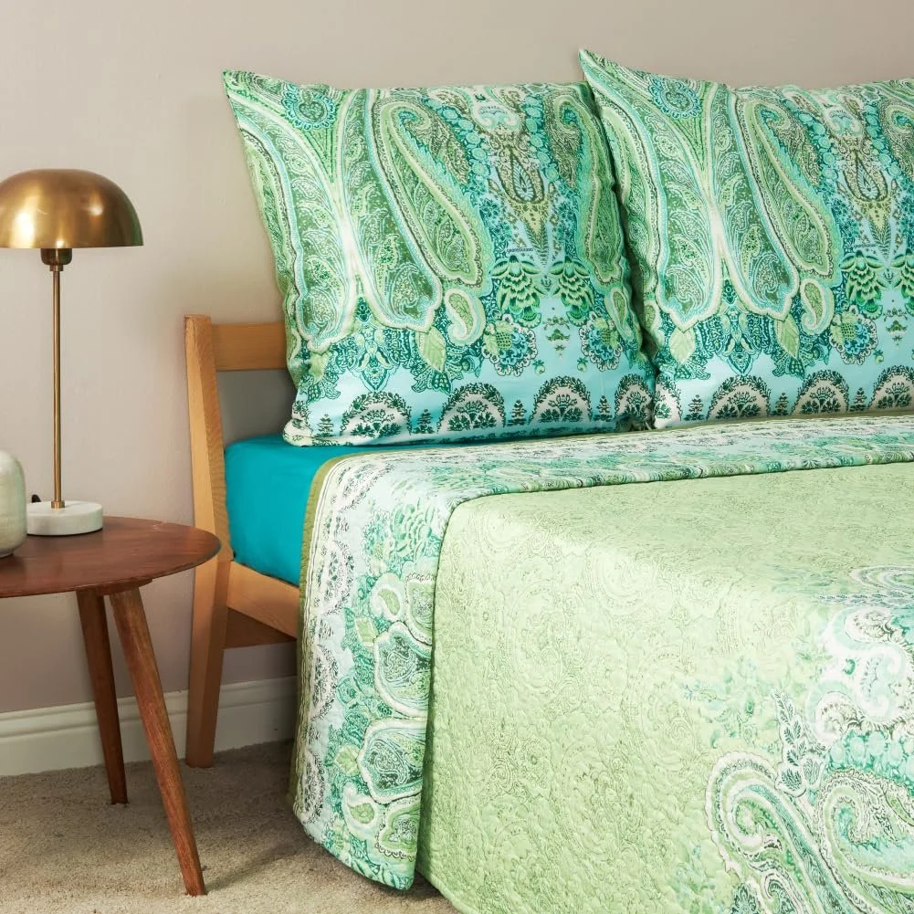 Покрывало Bassetti MERGELLINA 9328475 Хлопок Зеленый V1 Размеры 265 x 255 см, фото №2