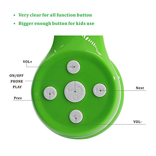 Навушники hisonic Bluetooth Дитячі З обмеженням звуку Вбудований мікрофон 15 годин відтворення Зелений, фото №3