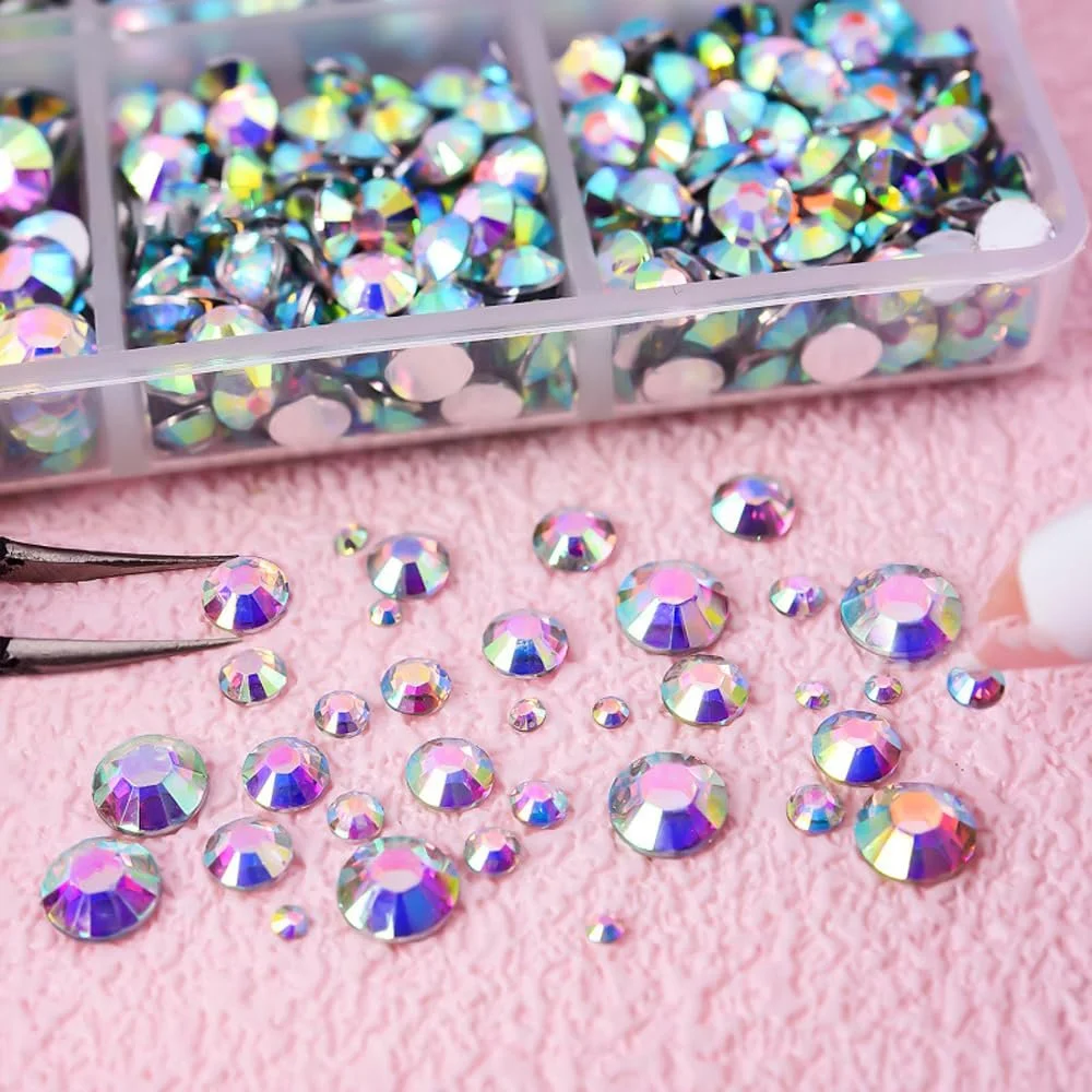 Стразы Тип AB Бренд Hotfix Камни Crystal Камни для ногтей Круглый Прозрачный, фото №6