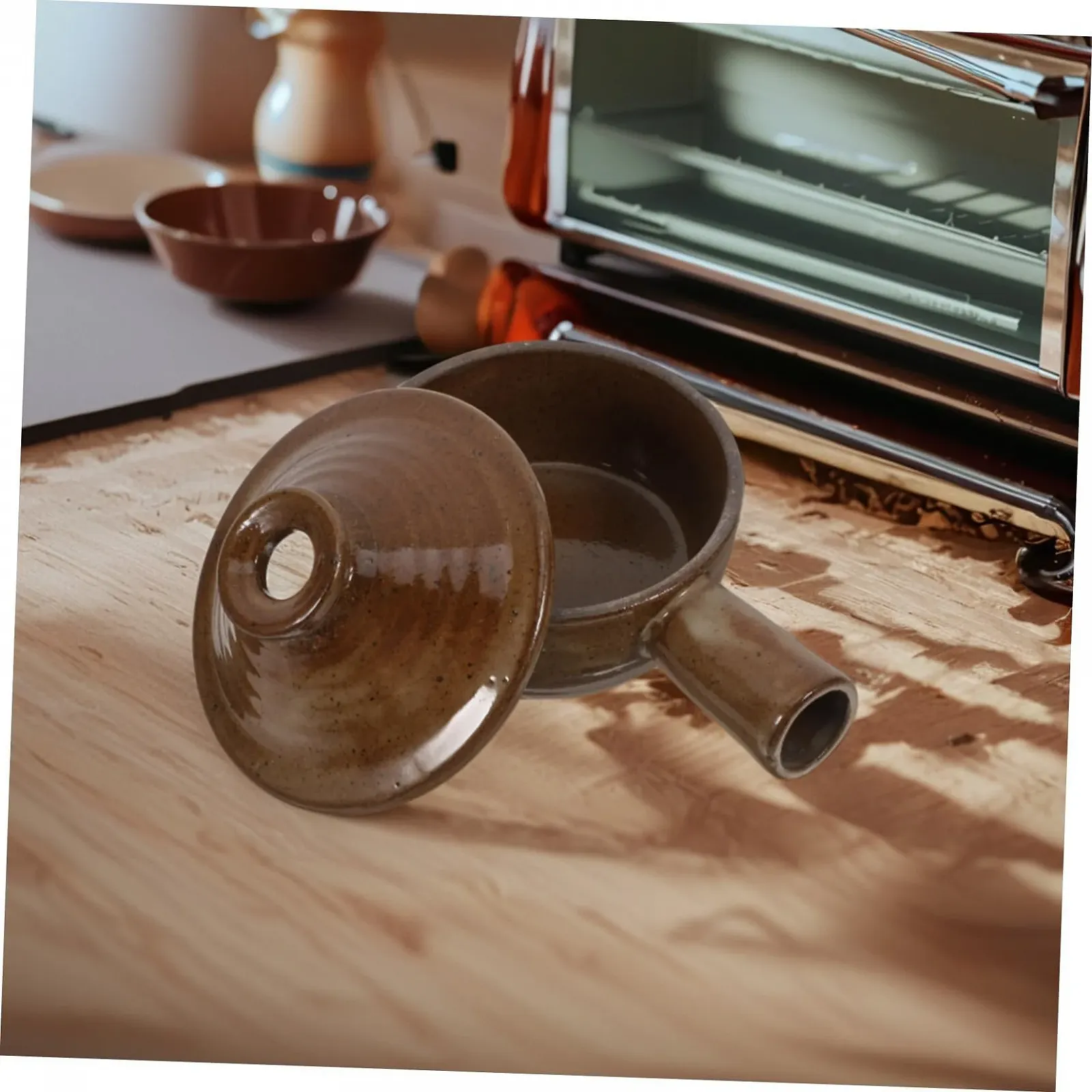 Кастрюля TOYANDONA с крышкой термостойкая для супов и тушения для микроволновой печи антипригарная, фото №4