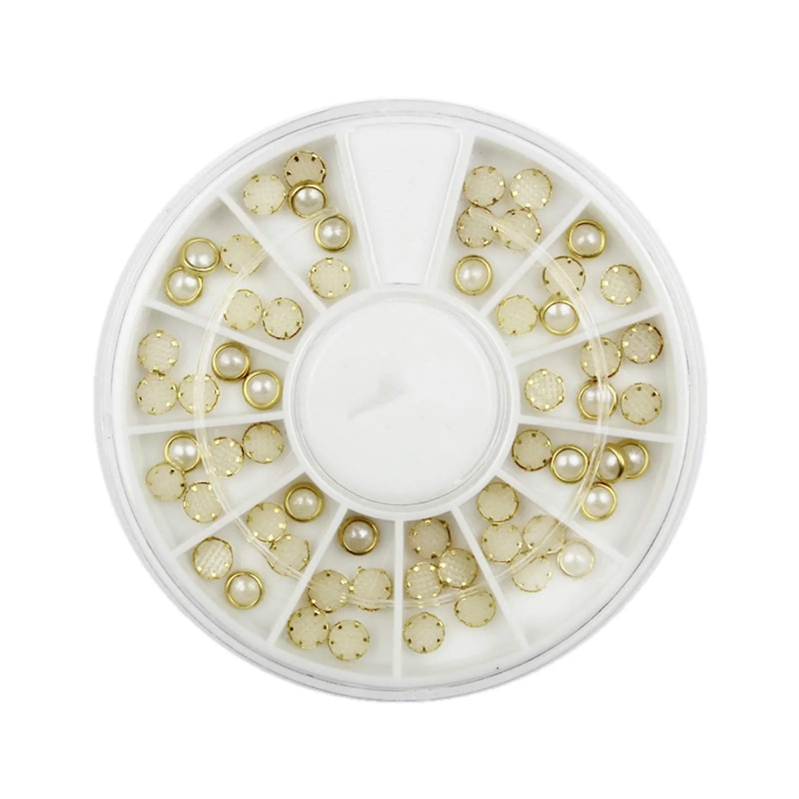 Бісер для нігтів, 4 коробки, стрази, круглі багатокутні, фото №3