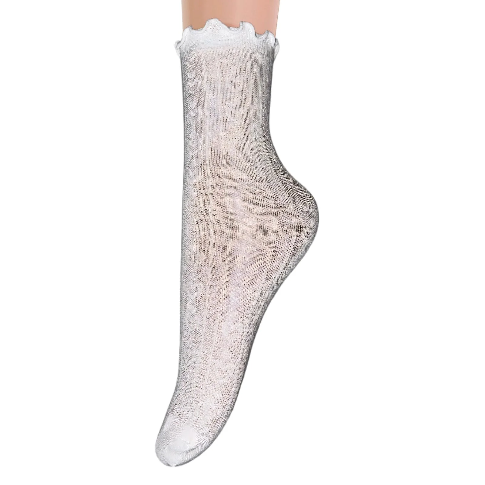 Набір шкарпеток жіночих бавовняних з рюшами та мереживом, фото №2