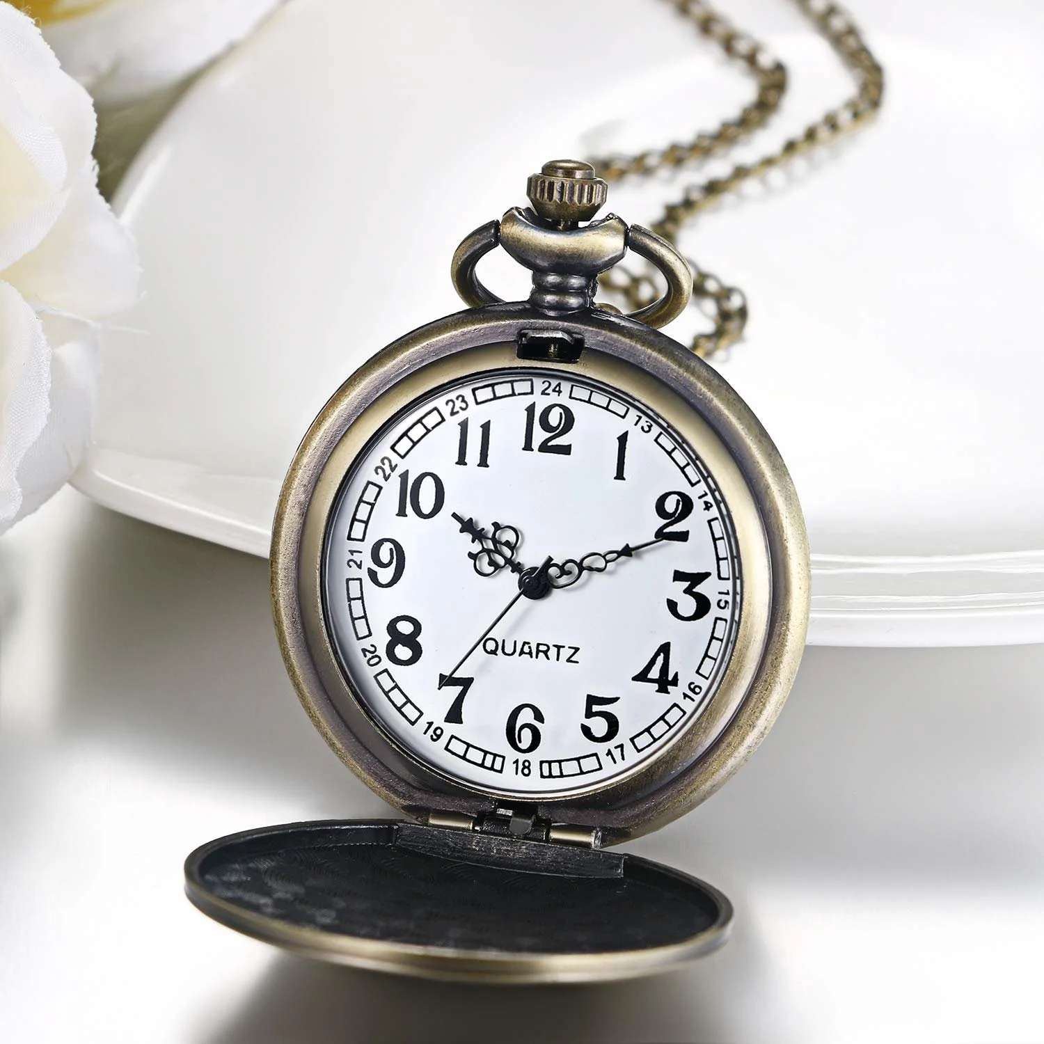 Карманные часы JewelryWe Ретро Самолет/Сова/Индеец Старик/Крест Цепочка Бронзовый, фото №2 Карманные часы JewelryWe Ретро Самолет/Сова/Индеец Старик/Крест Цепочка Бронзовый, фото №2