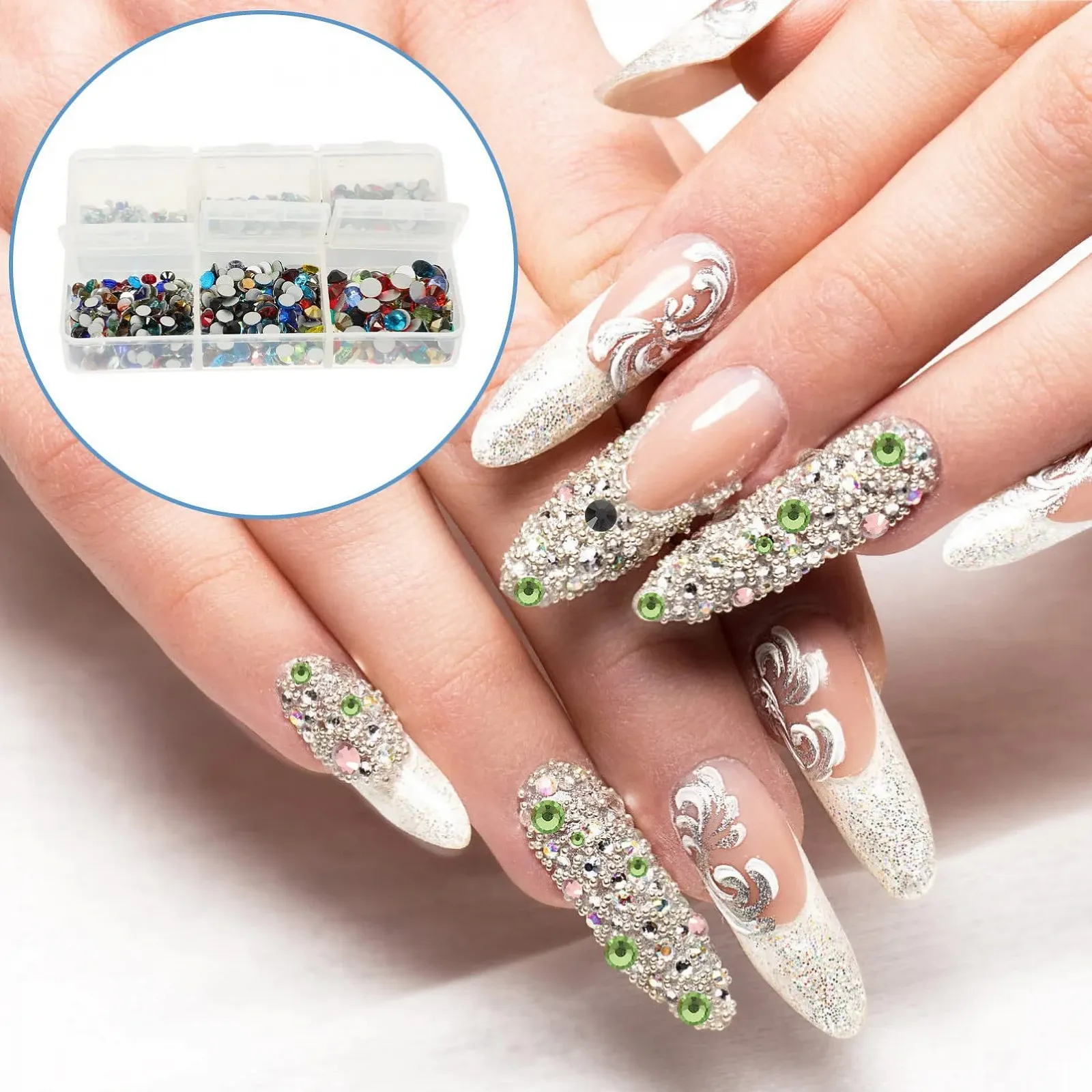 Набор Аксессуаров со Стразами Healeved, 4 шт., для Маникюра, Блестки, Подвески, Бриллианты для Ногтей, Искусственные Ногти, Хрустальные Стразы, Стеклянные, Разноцветные, фото №8 Набор Аксессуаров со Стразами Healeved, 4 шт., для Маникюра, Блестки, Подвески, Бриллианты для Ногтей, Искусственные Ногти, Хрустальные Стразы, Стеклянные, Разноцветные, фото №8