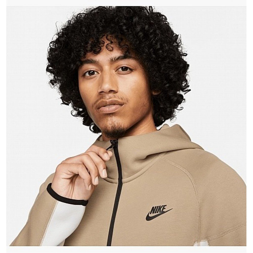 Толстовка Nike Sportswear Tech Fleece Windrunner Full-Zip Hoodie бежевого/белого цвета FB7921-121 XL, фото №3