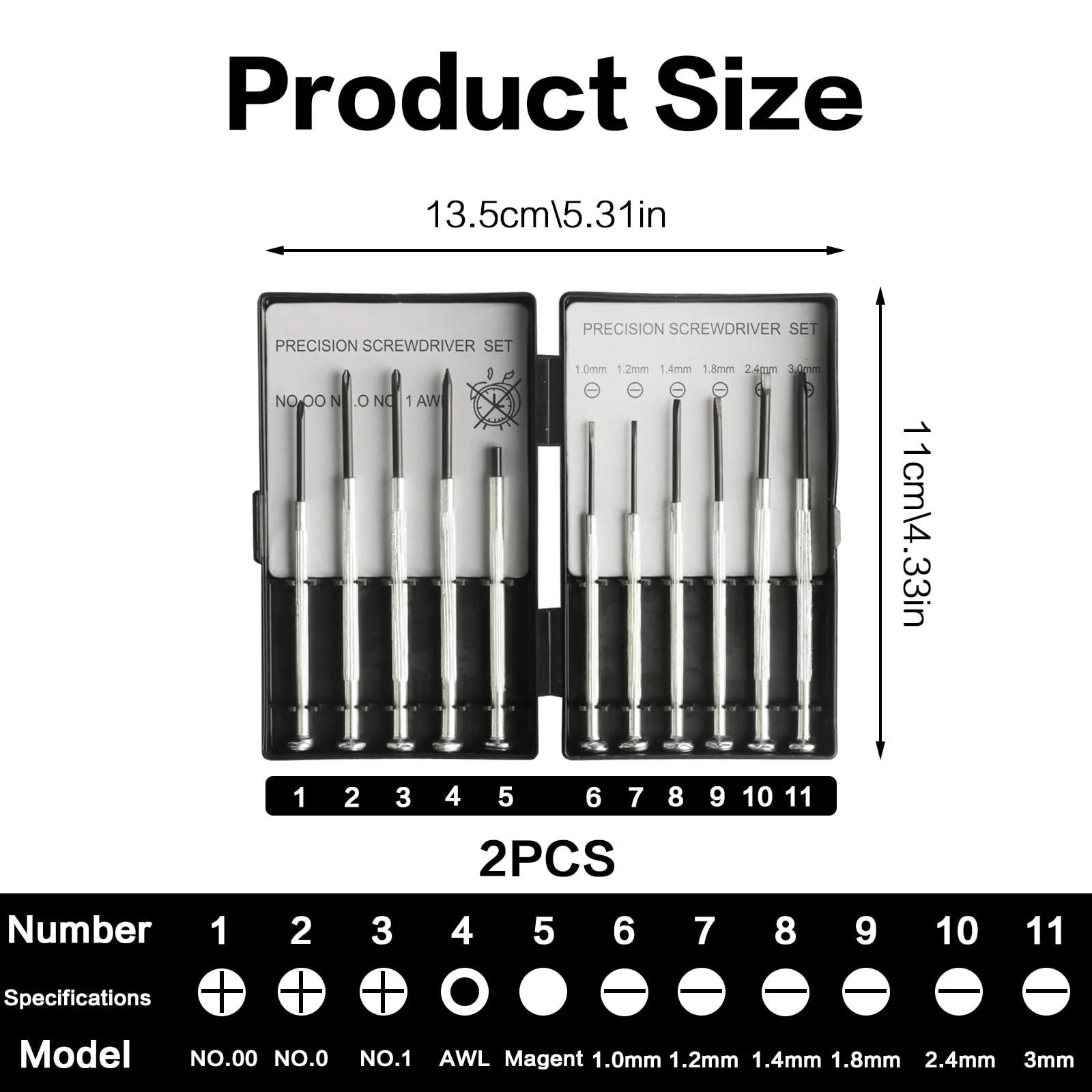 Набір прецизійних міні-викруток 22 предмети магнітний, фото №2