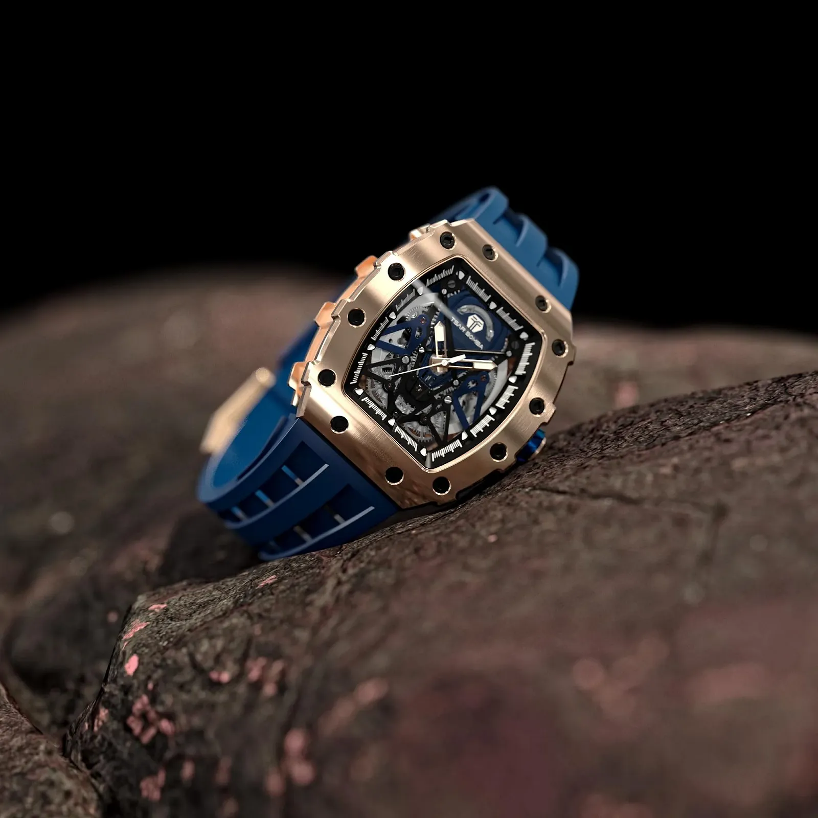 Мужские Автоматические Часы Tonneau Skeleton TSAR BOMBA Механические Дайвинг Квадратные Hollow 50 м Водонепроницаемые Японский Механизм Сапфировое Зеркало Силиконовый Ремешок, фото №3 Мужские Автоматические Часы Tonneau Skeleton TSAR BOMBA Механические Дайвинг Квадратные Hollow 50 м Водонепроницаемые Японский Механизм Сапфировое Зеркало Силиконовый Ремешок, фото №3