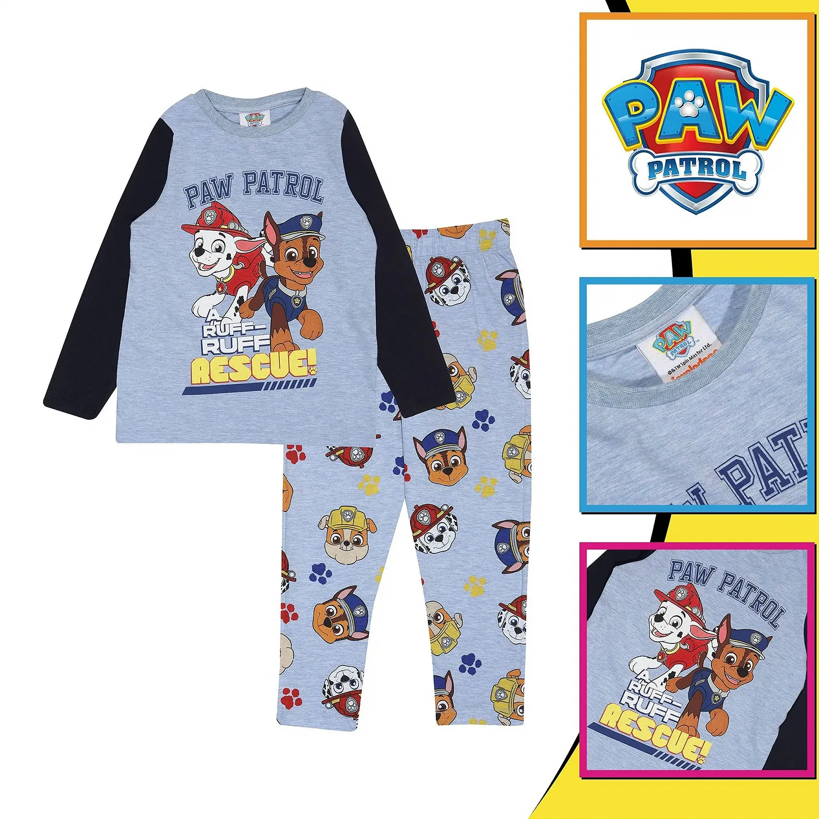Комплект піжами Paw Patrol Ruff Ruff Rescue Довга дитяча, фото №3