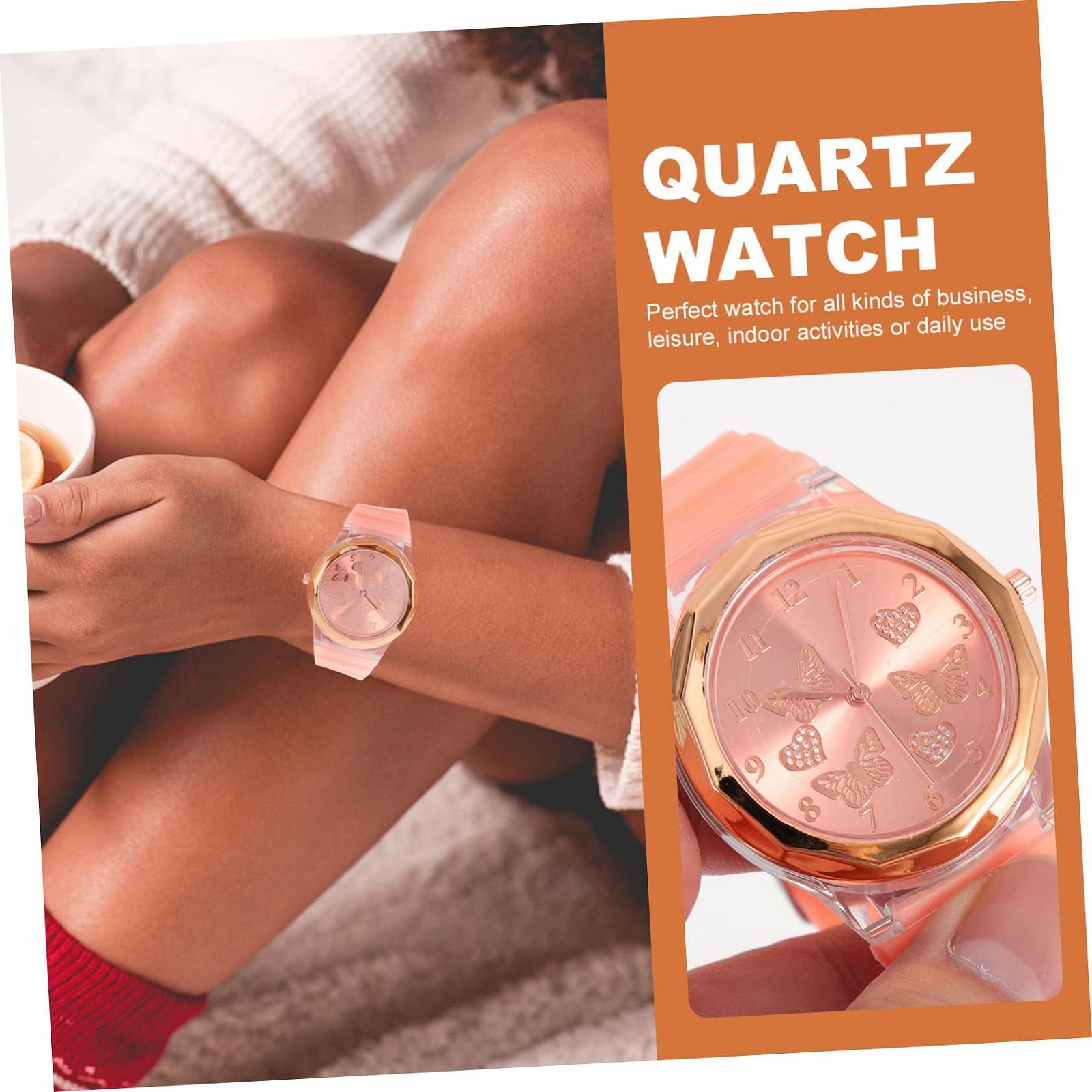 Годинник жіночий PartyKindom з силіконовим ремінцем, аналоговий, кварцовий механізм, фото №9