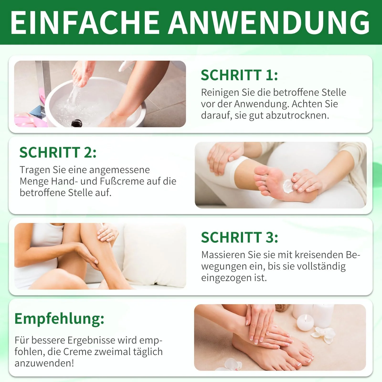 Крем для ног Foot Cream для сухой и потрескавшейся кожи, с глицерином, витамином E и мятой, 250 мл, фото №9