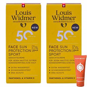 Солнцезащитная эмульсия для лица Louis Widmer Face Sun Protection Sport 50 2 х 50 мл - Фото 1