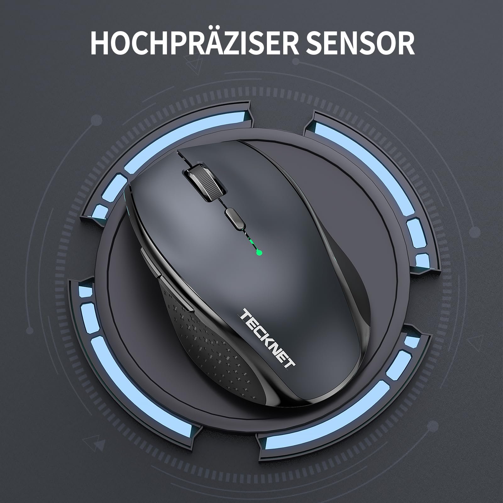 Мышь Беспроводная TECKNET Tri-Mode (BT 5.0/3.0 2.4G) 4800 DPI с USB-приемником, фото №7