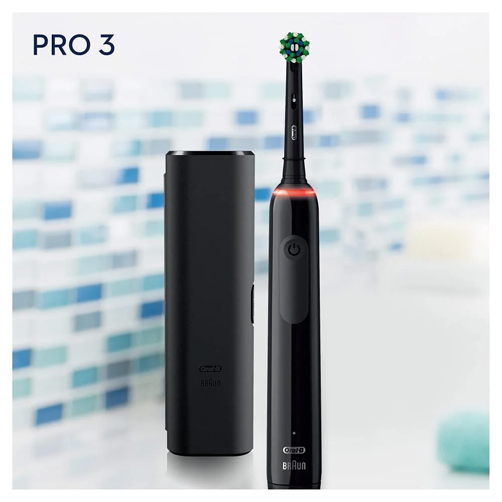 Электрическая зубная щетка Oral-B PRO 3 3500 Контроль давления Футляр Black, фото №7