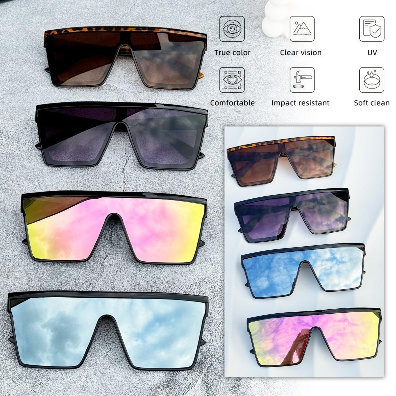 Сонцезахисні Окуляри DKDDSSS Ретро Квадратні Великі, фото №5