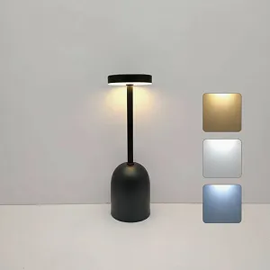 Настільна лампа LED Бездротова USB-C Акумуляторна 5200 мАг Сенсорна Металева 3 кольори світла - Фото 1