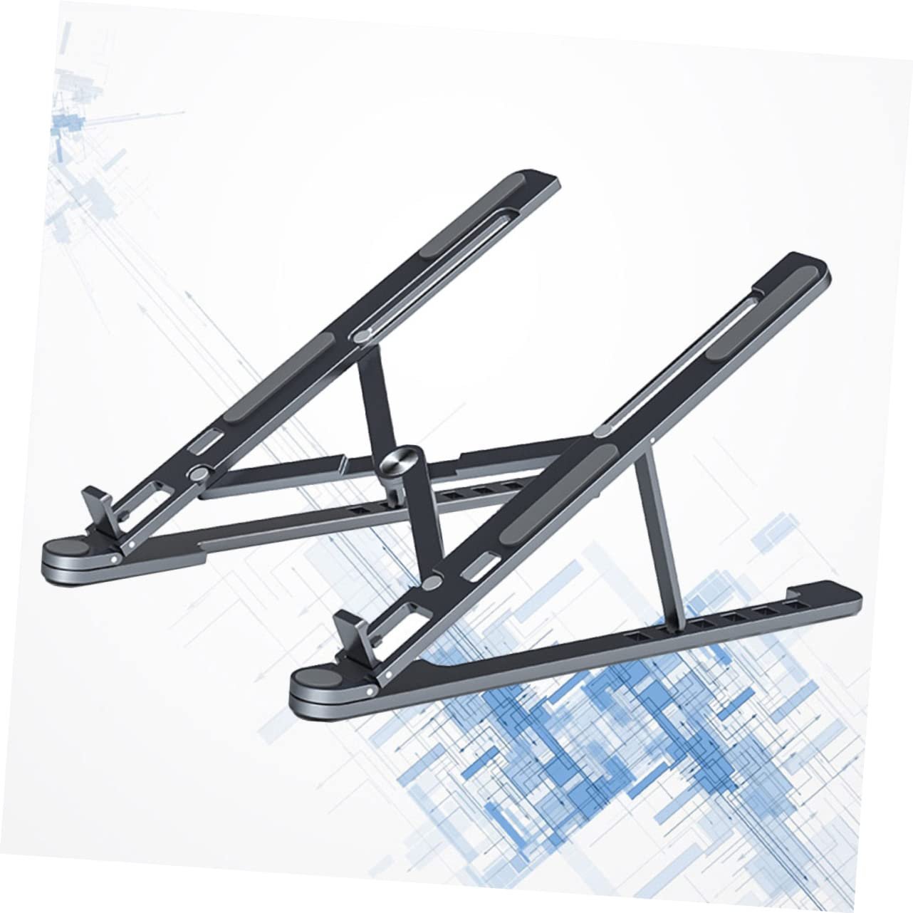 Підставка для ноутбука складана Алюмінієвий сплав Регульована по висоті Охолоджуюча Темно-сірий, фото №7 Підставка для ноутбука складана Алюмінієвий сплав Регульована по висоті Охолоджуюча Темно-сірий, фото №7