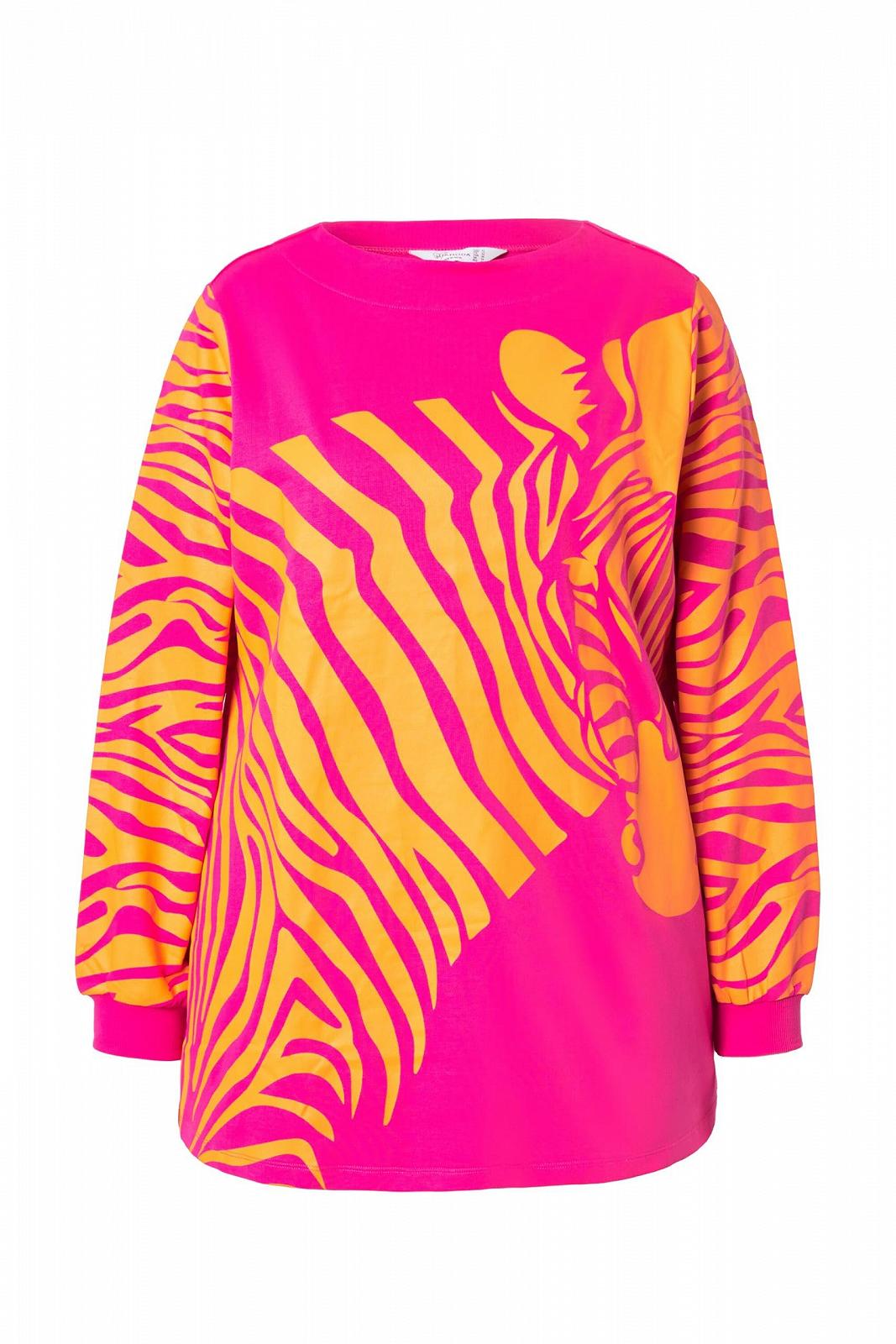 Жіночий Светр Plus Size MIAMODA A-силуету з зебровим візерунком, широкими довгими рукавами 837320, фото №3 Жіночий Светр Plus Size MIAMODA A-силуету з зебровим візерунком, широкими довгими рукавами 837320, фото №3