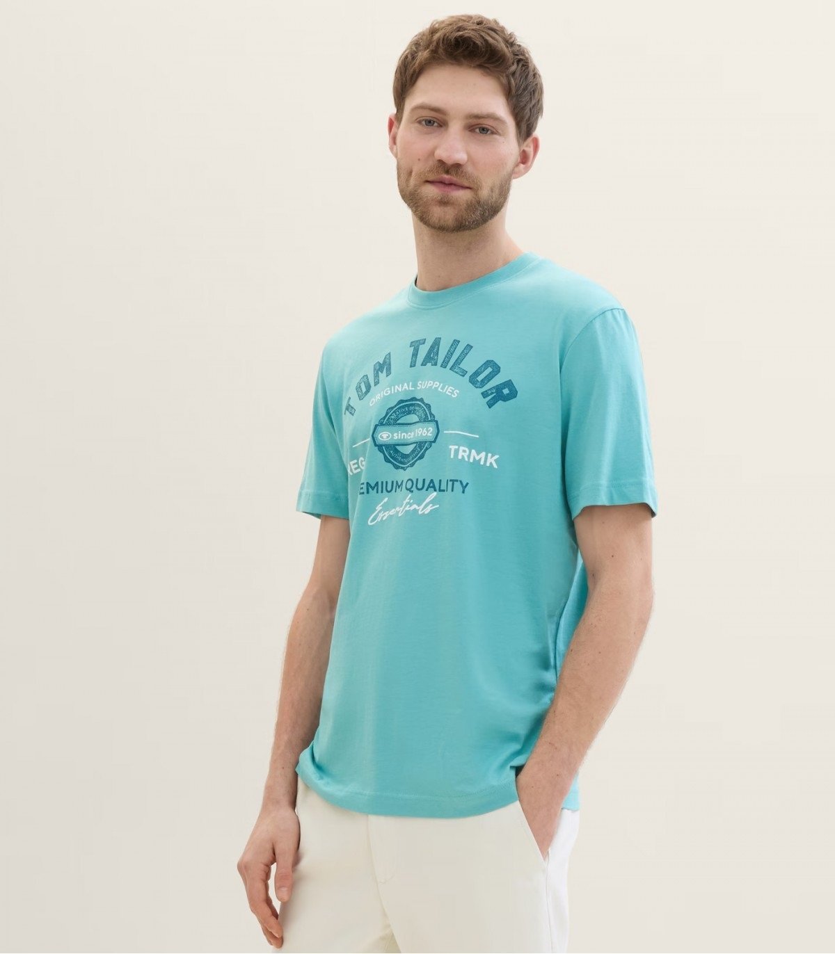Футболка LOGO TEE MEN'S  1037735ХХ35272 Tom Tailor Блакитний 2XL, фото №2