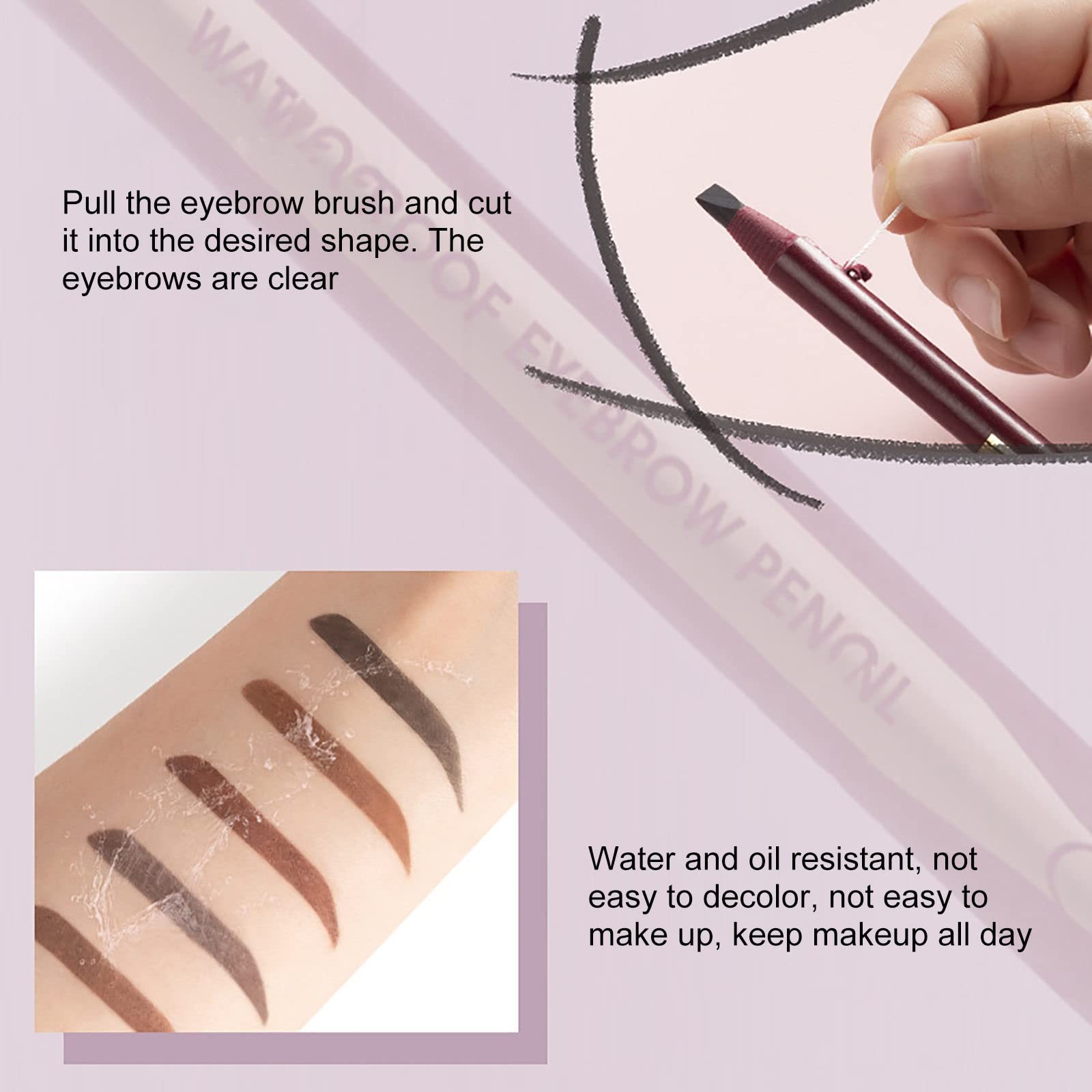 Олівець для брів Make-up-Brauenstift Stylist Водонепроникний олівець для брів Ультратонкий олівець для брів Заповнення тонших ділянок (E, One Size), фото №3