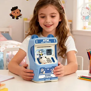 Банкомат дитячий іграшковий Навчальний з розпізнаванням обличчя та слотом для картки Кролик synthetic.ua - Фото 1