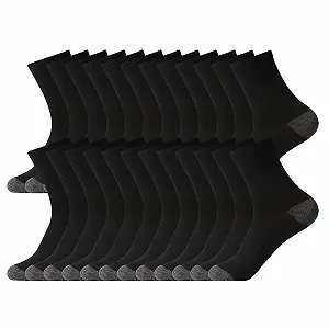 Набор спортивных носков 12 пар для мужчин и женщин, антибактериальные и запахопоглощающие спортивные носки, дышащие спортивные носки, подарок (Черный) - Фото 1
