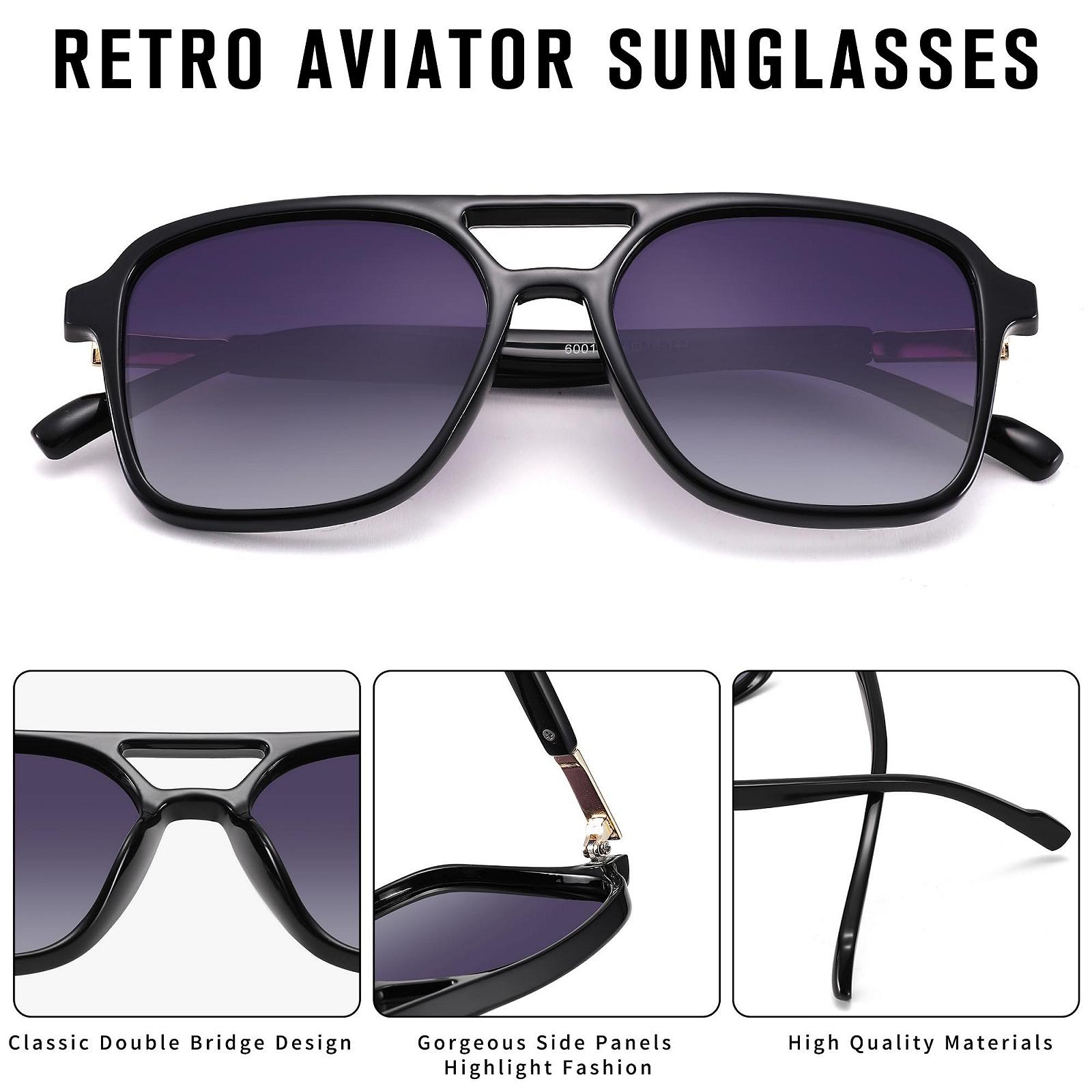 Сонцезахисні окуляри Авіатори Pro Acme Ретро Поляризовані для жінок та чоловіків, модні прямокутні в стилі 70-х, фото №5