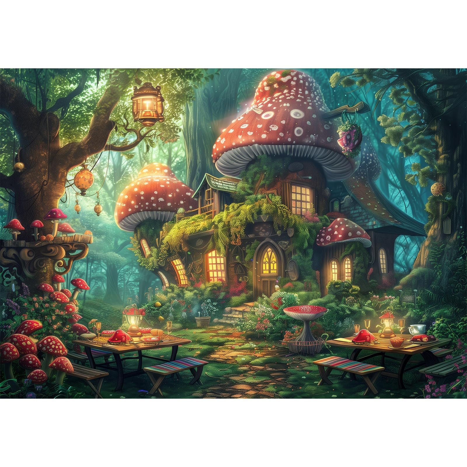 Пазл MISITU Mushroom House in Enchanted Forest 1000 деталей (70 x 50 см), фото №8