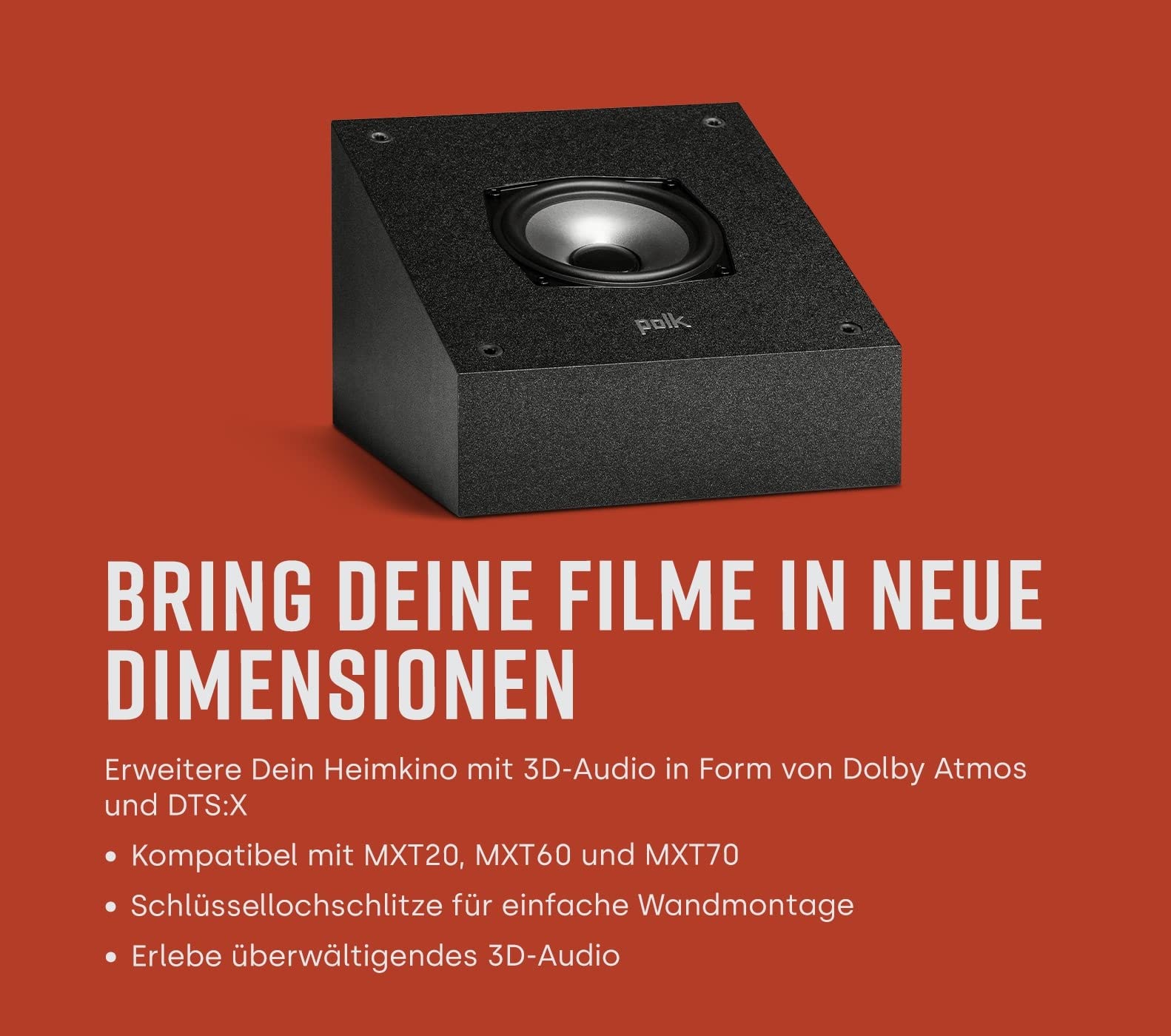 Колонка підлогова Polk Audio Monitor MXT60 Компактна ВЧ та ЦАП Hi-Res сертифікована, сумісна з Dolby Atmos та DTS:X, чорна, фото №4