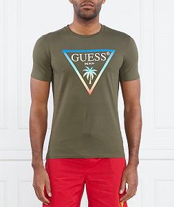 Мужская футболка Guess - Basic Logo Triangle Tee (SS CN BASIC LOGO TRIANGLE) Оливковый - M - Фото 1