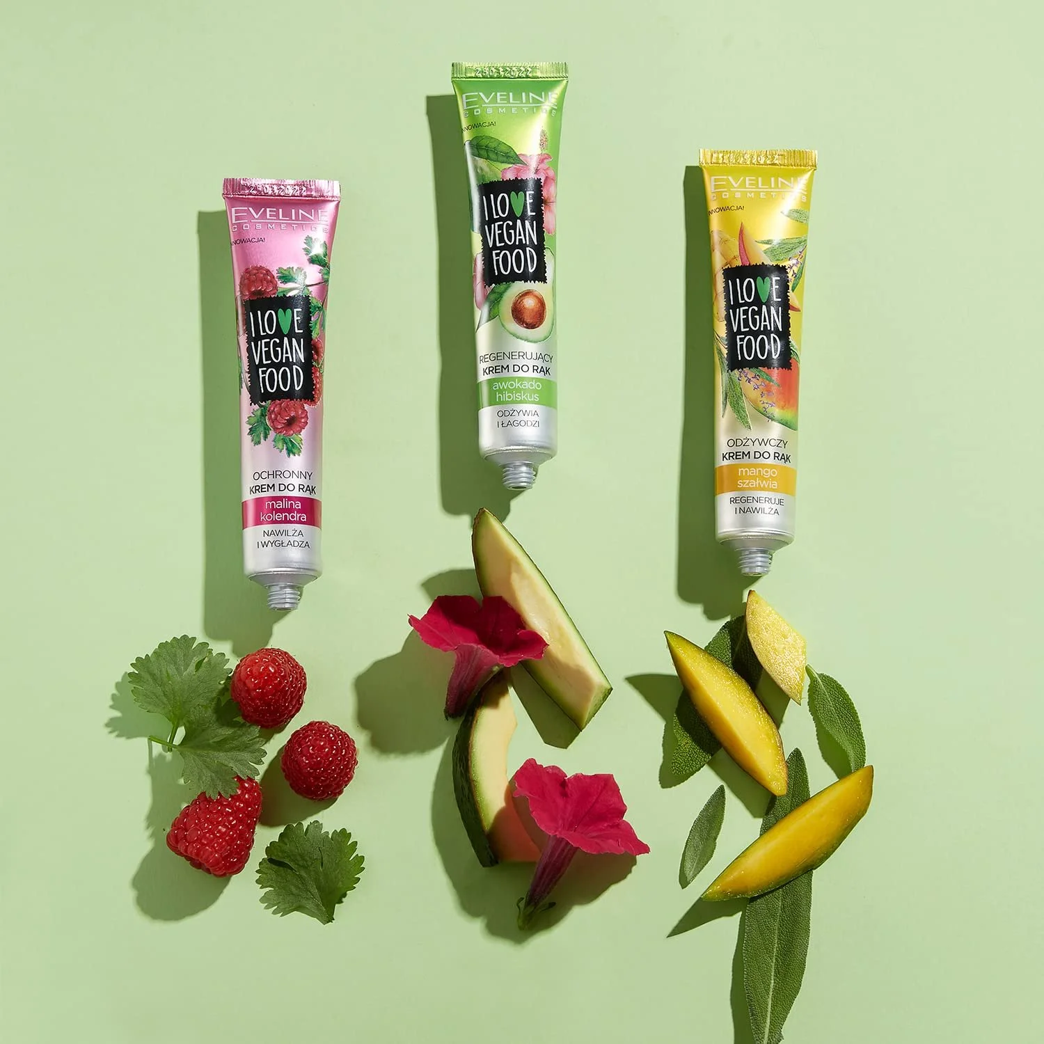 Крем для рук Eveline Cosmetics I Love Vegan Food Защитный Малина и Кориандр, 50 мл, фото №3