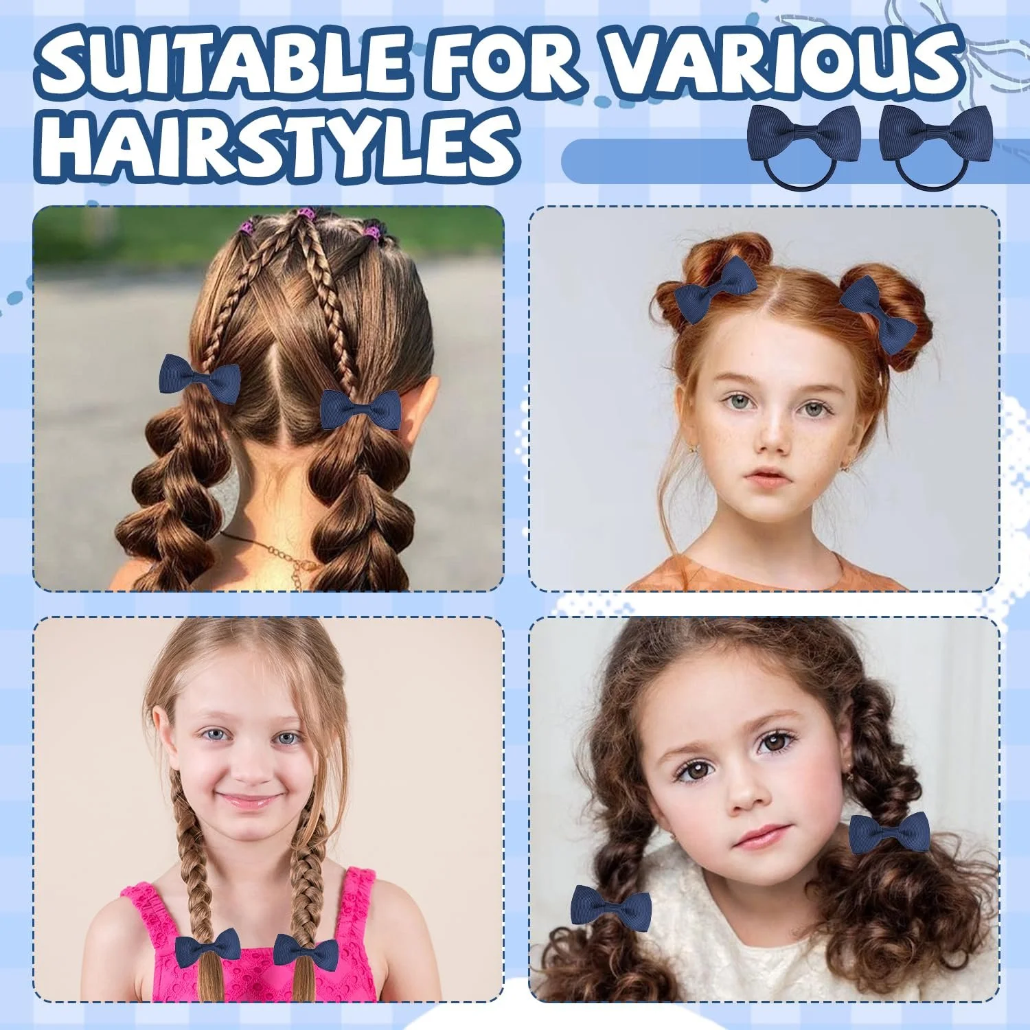 Набір гумок для волосся Дитячі з бантиками, фото №4