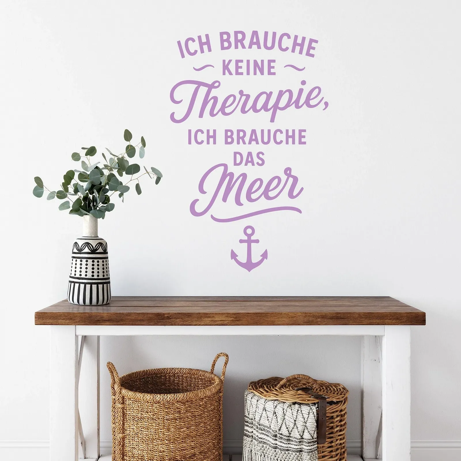 Наклейка на стіну Ich brauche keine Therapie ich brauche das Meer 30 x 44 см, фото №2