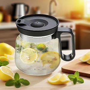 Скляна чашка для кави 500 мл з ручкою та кришкою для офісу, вулиці, дому synthetic.ua - Фото 1