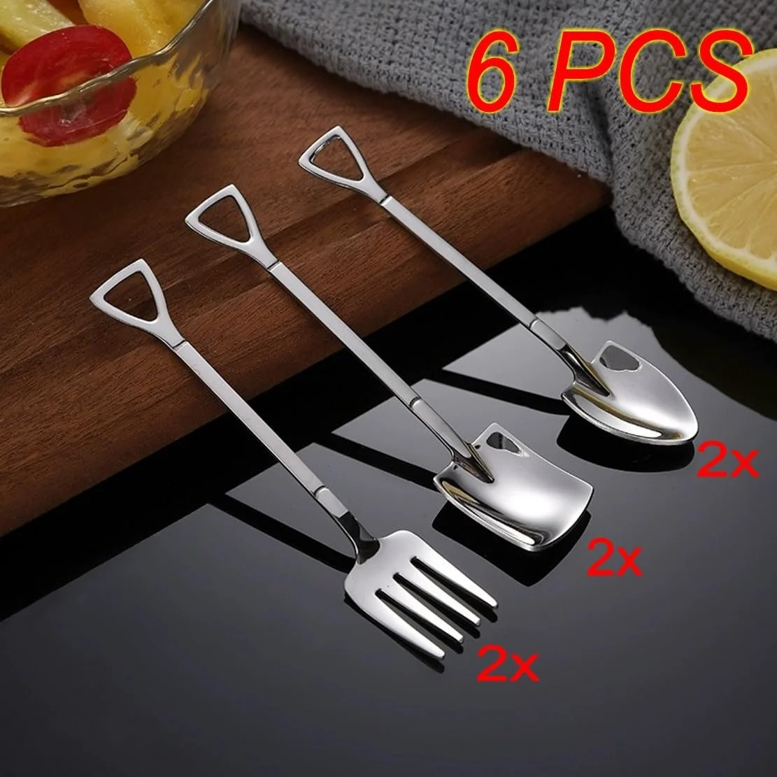 Ложка JZK з нержавіючої сталі, набір 6 шт., десертні, фото №7