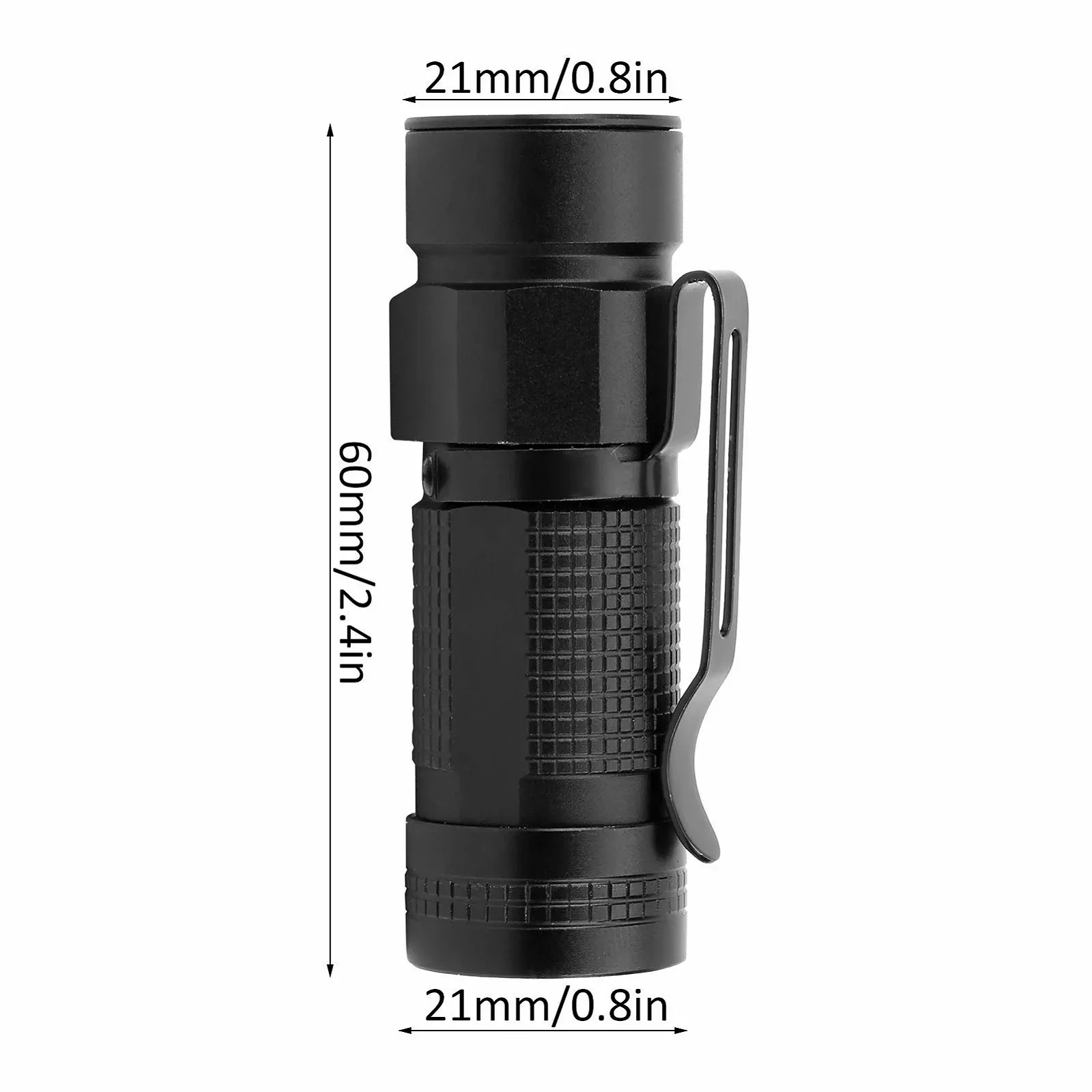 Карманный фонарик Pilipane, мини, портативный, светодиодный, USB, водонепроницаемый, белый свет, ультра маленький, дизайн брелока для ключей, для кемпинга, пешего туризма, активного отдыха на природе, алюминиевый сплав, черный, фото №8