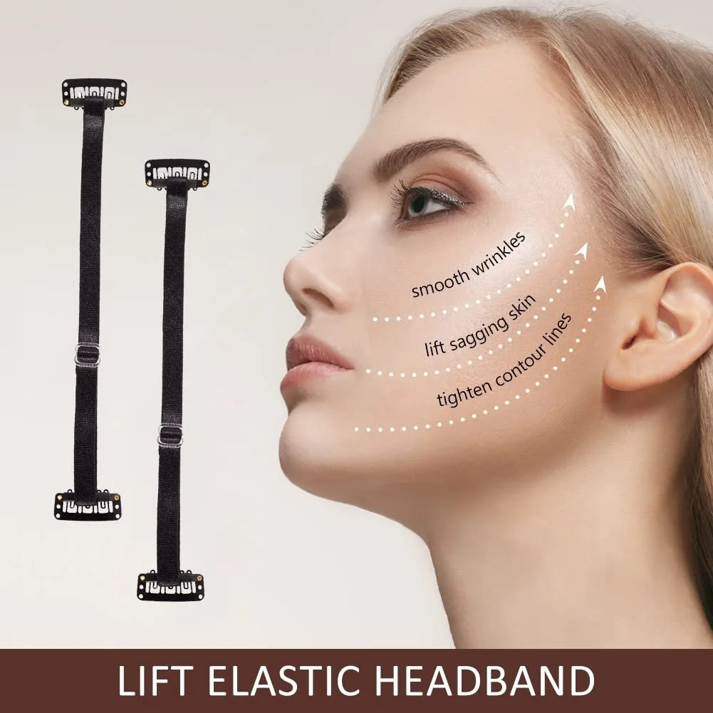 Стрічки для підтяжки обличчя, Чорний, 2 шт, фото №2 Стрічки для підтяжки обличчя, Чорний, 2 шт, фото №2