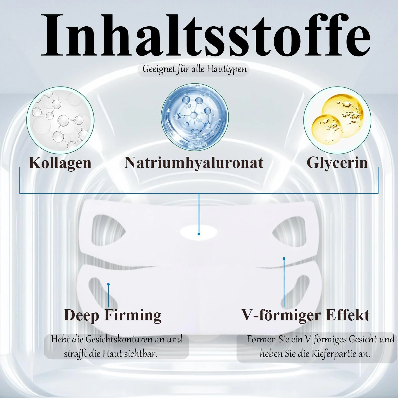 Маска для обличчя Soleneva V-line гіалуронова 6 шт, фото №5
