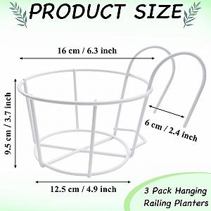 Набір тримачів для квіткових горщиків 3 шт. Металеві Круглі Білі synthetic.ua - Фото 1