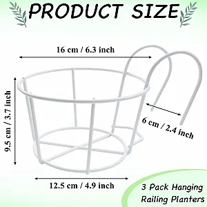 Набір тримачів для квіткових горщиків 3 шт. Металеві Круглі Білі synthetic.ua - Фото 1