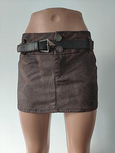 Юбка стрейчевая коттоновая GUESS коричнево-черный меланж - Фото 1