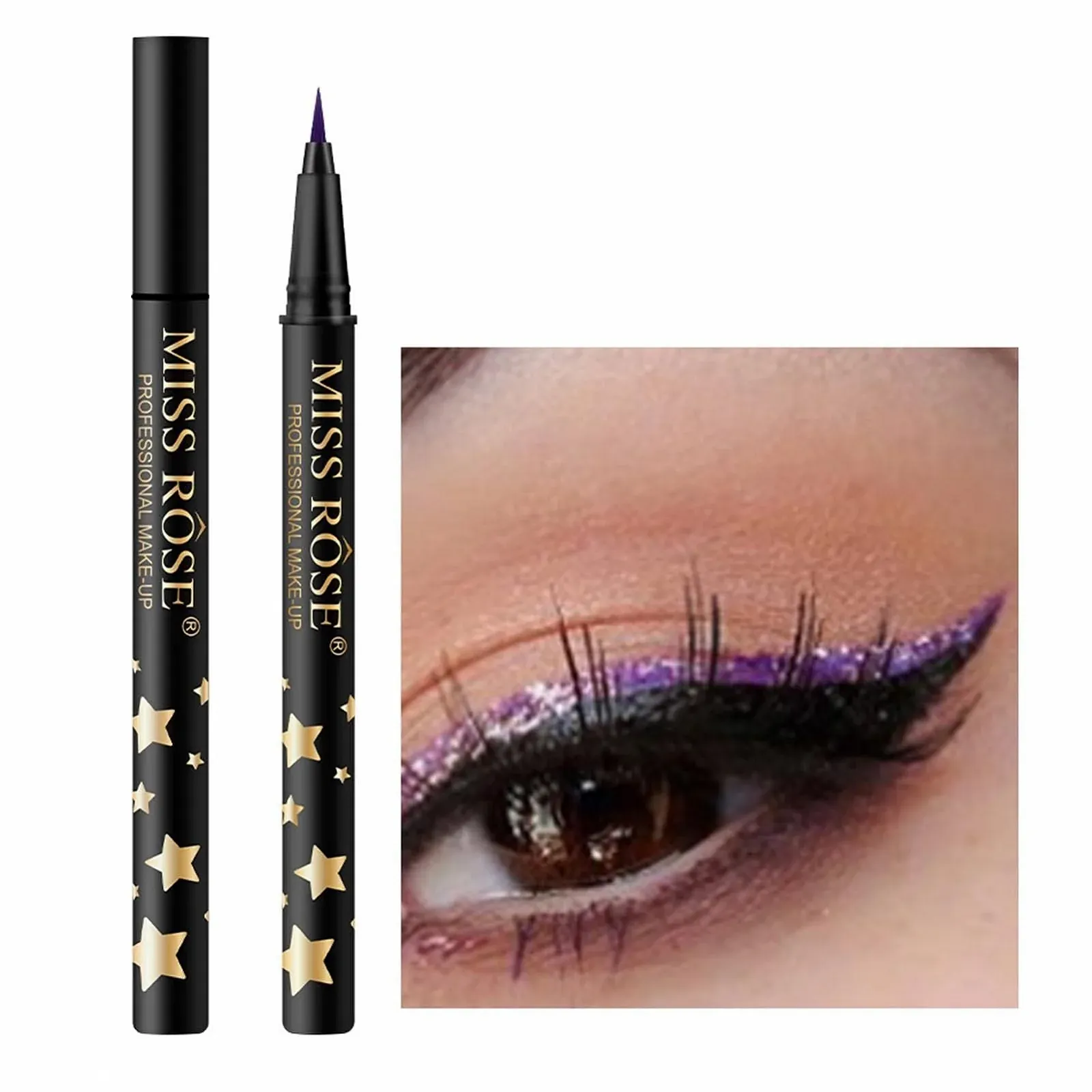 Жидкая Подводка для глаз с блестками Fowybe, фото №6