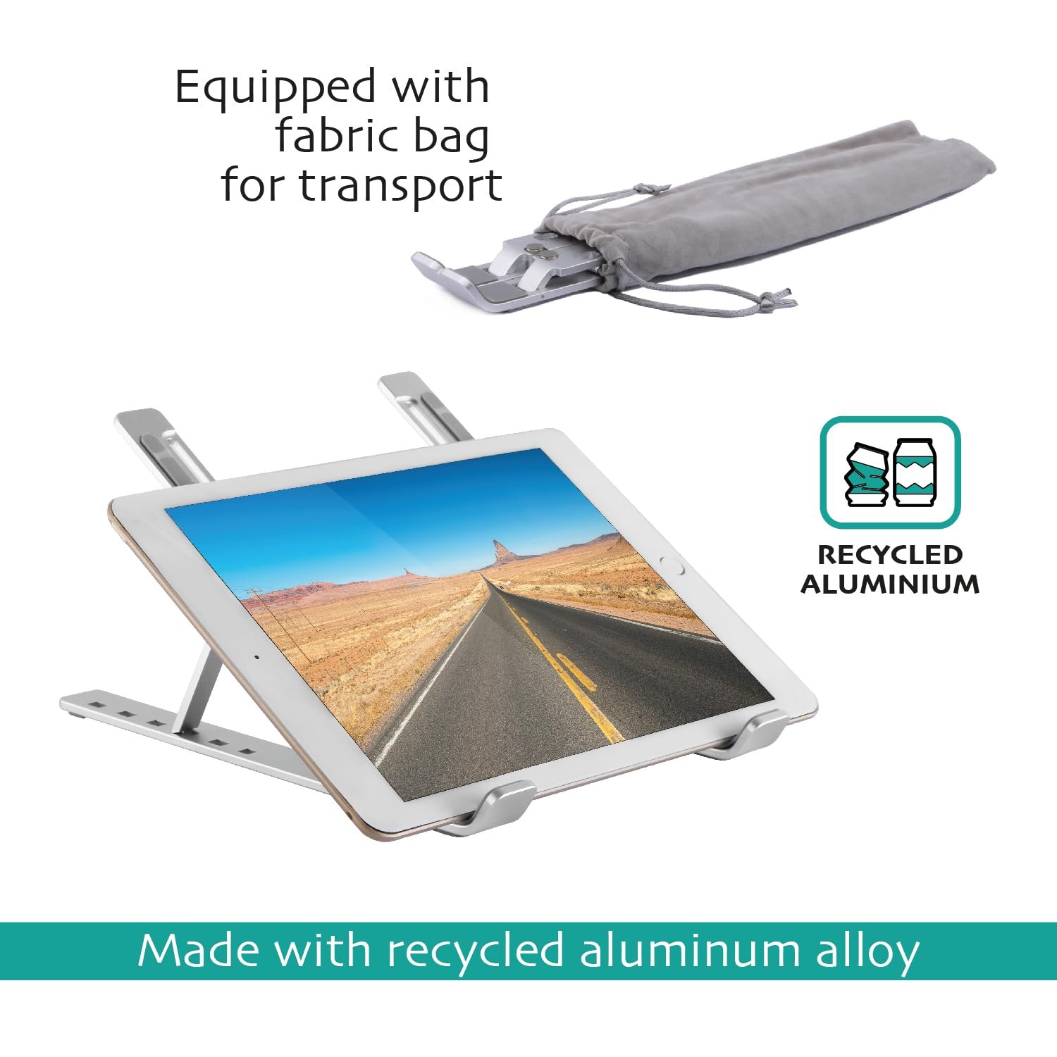 Подставка для ПК Портативная OVERMUST Алюминиевый сплав Серебристый, фото №3 Подставка для ПК Портативная OVERMUST Алюминиевый сплав Серебристый, фото №3